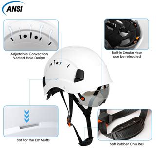 Aolamegs Ce Safety Helmet With Built In Visor For Construction Engineer