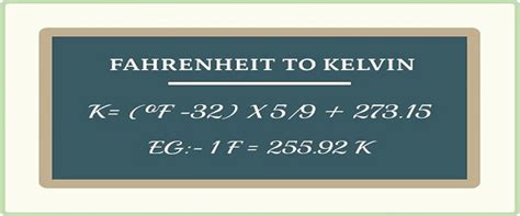 Fahrenheit To Kelvin Online Temperature Conversion Formula