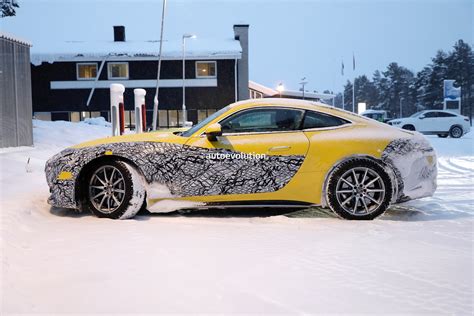 Mercedes Amg Gt Spied Resting In The Snow Partially Untucked