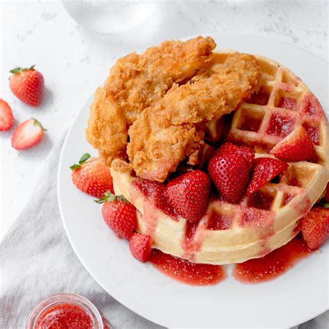 Strawberry Puree Waffles