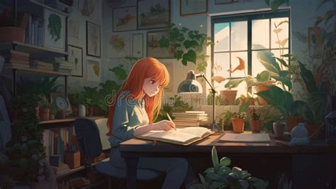 Anime Studying Wallpaper