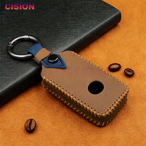 Genuine Leather Smart Car Key Case Cover Keychain For Mazda Cx