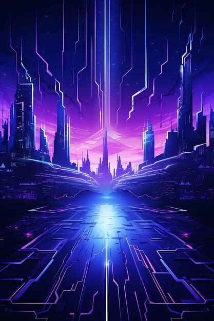 Premium Photo Cyber Warfare Digital Landscape With Neon Lights