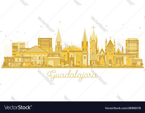 Guadalajara mexico city skyline silhouette Vector Image