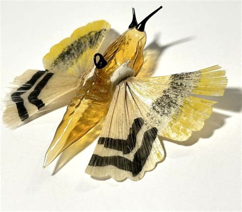 Antique German Butterfly Moth Blown Spun Glass Wings Christmas Ornament