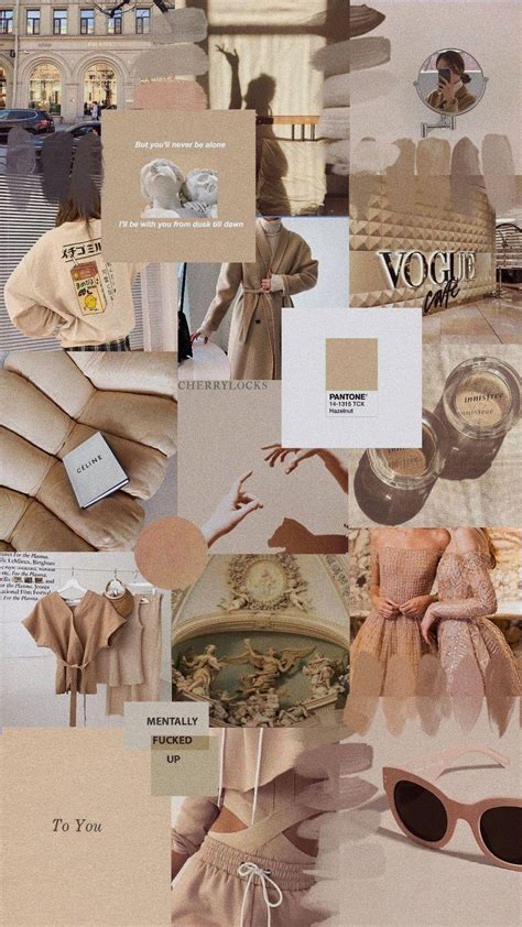 Download Beige Brown Aesthetic Vogue Magazine Art Wallpaper ...