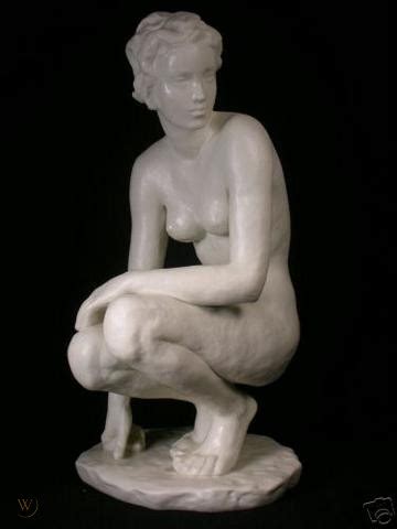 Large Klimsch Art Deco Rosenthal Bisque Nude Sculpture