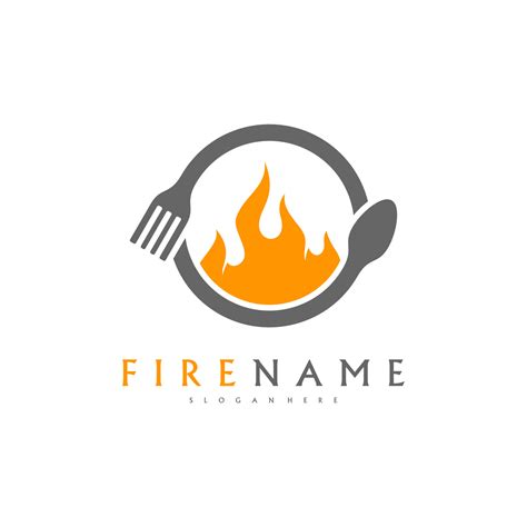 Fire Food Logo Template Hot Food Logo Designs Concept Vector 12387477 Vector Art At Vecteezy
