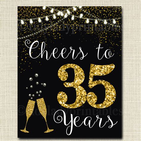 Cheers to Thirty-five Years Cheers to 35 Years 35th Wedding - Etsy