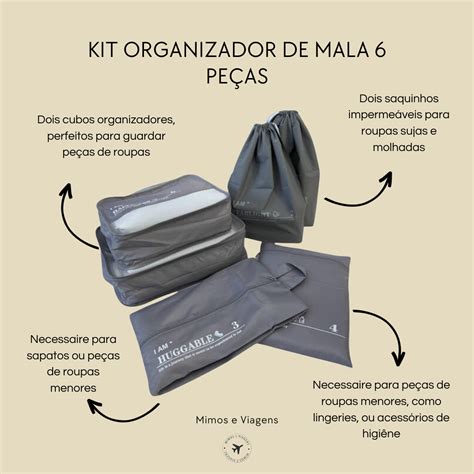 Organizador Necessaire Para Mala De Viagem Kit Pe As Mimos E Viagens