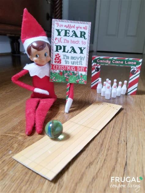 Elf on the Shelf Ideas | Elf Returns with an Elf Bowling Game