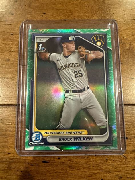 2024 1st Bowman Chrome Brock Wilken Lunar Glow Refractor Milwaukee