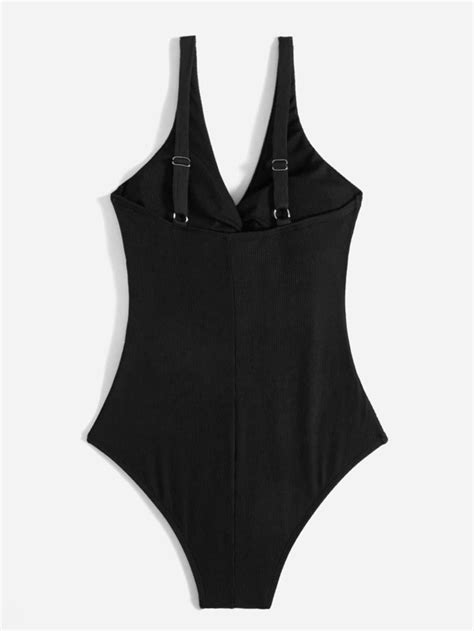 Twist Front One Piece Swimsuit Shein Usa