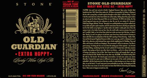 Stone Releases 2015 Old Guardian And Old Guardian Extra Hoppy Today