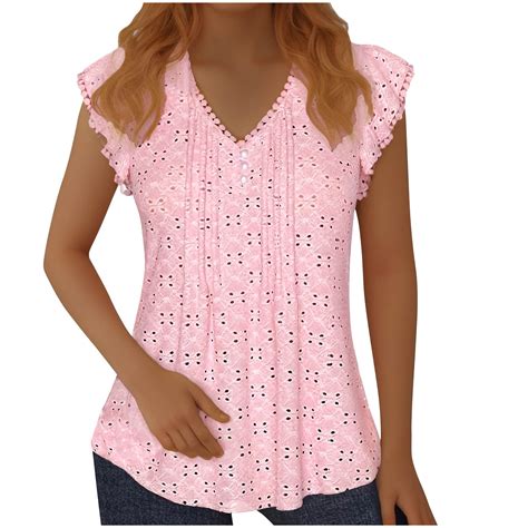 Utsjkr Womens Lace Tunic Tops Deals Fashion 2024 Trendy Vintage Solid