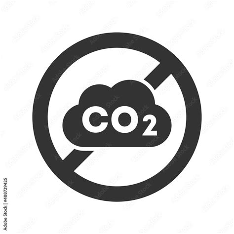 Co2 Banned Icon Carbon Dioxide Sign Crossed Out Inside Circle No Co2 Symbol Carbon Offset