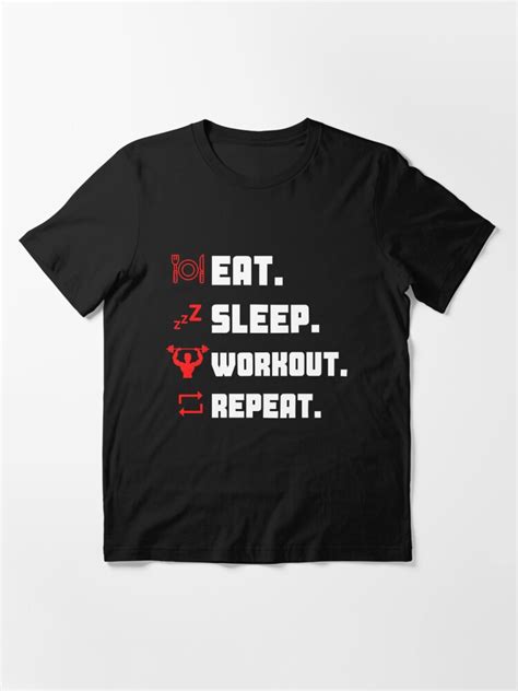 Eat Sleep Workout Repeat Typography Workout Design T Shirt By