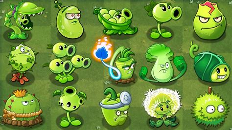 All Green Plants Power Up In Plants Vs Zombies Youtube