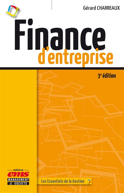 Finance D Entreprise E Dition Ems Ditions