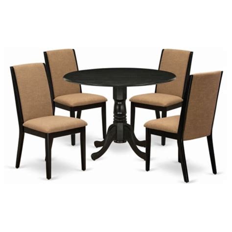 East West Furniture Dublin Piece Wood Dinette Set In Black Light