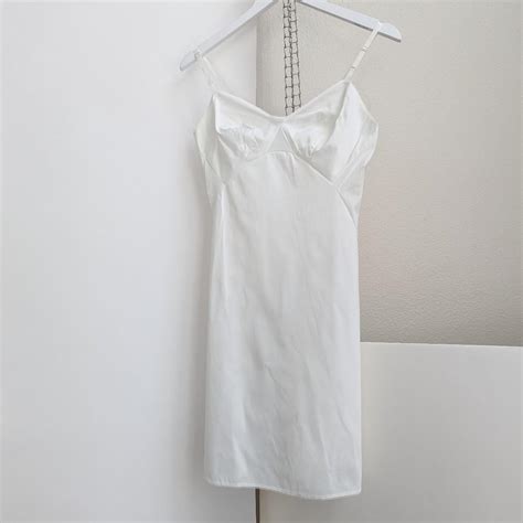 Vintage White Slip Lingerie Dress Sz Small Women S Depop