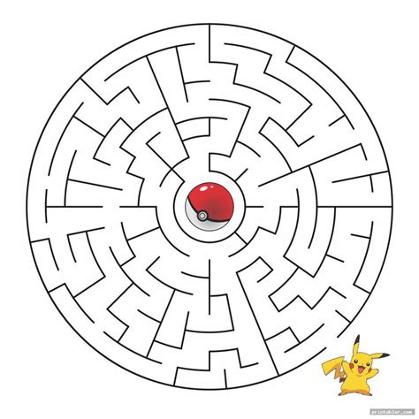 Pokemon Maze Printable - Catch'em All - Gridgit.com