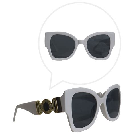 Gafas De Sol Dise O Estilo Versace Wayfarer De Armadura Blanca Y