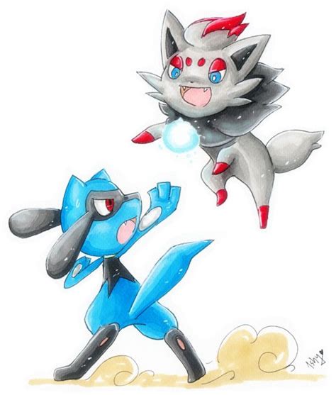 Riolu Vs Zorua By Ishisu On Deviantart Pokemon Zoroark Zorua