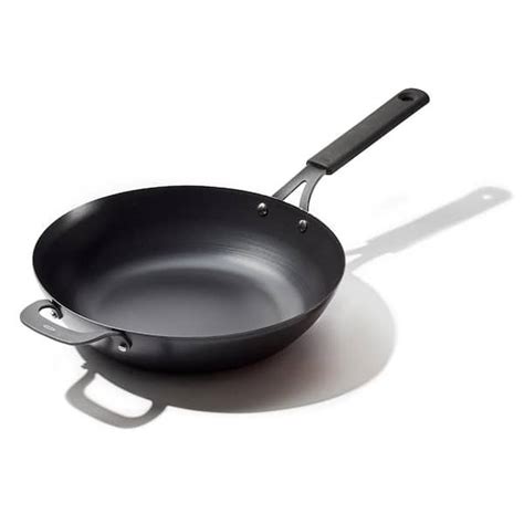 Oxo Obsidian In Pre Seasoned Carbon Steel Induction Safe Wok With