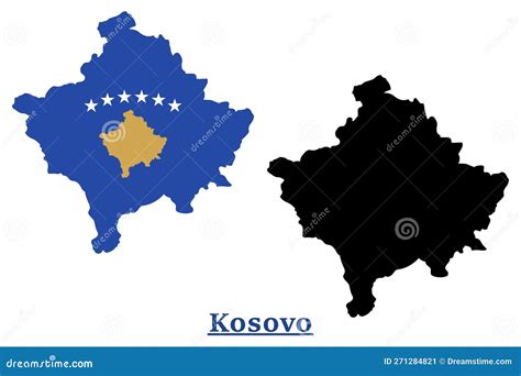 Kosovo National Flag Map Design, Kosovo Country Flag Inside the Map ...