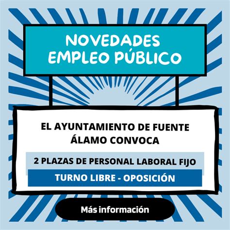 El Ayuntamiento de Fuente Álamo convoca 2 plazas de personal laboral