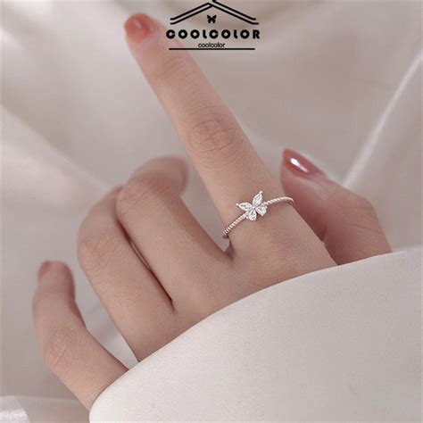 Jual COD Cincin Kupu Kupu Wanita Korea Anti Karat Dan Anti Luntur