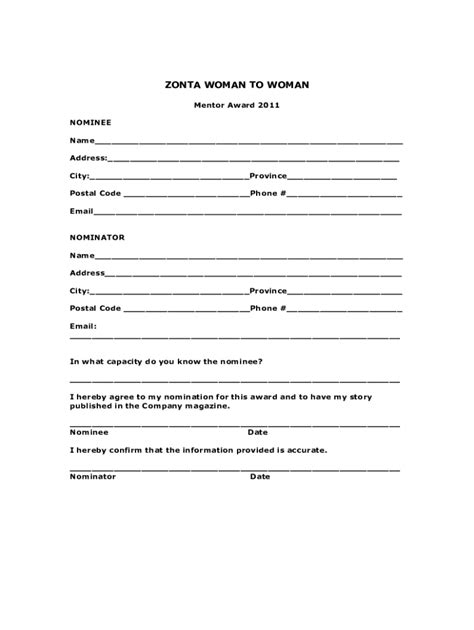 Fillable Online ZONTA WOMAN TO WOMAN Fax Email Print PdfFiller