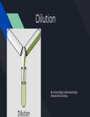 Understanding Dilution Process Effects And Applications Course Hero