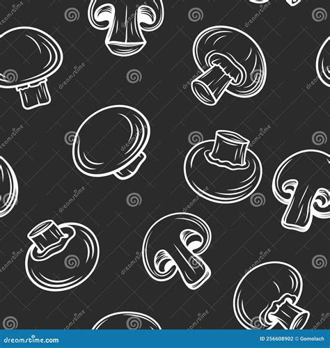 Vector Seamless Pattern With Hand Drawn Black And White Outline Drawing