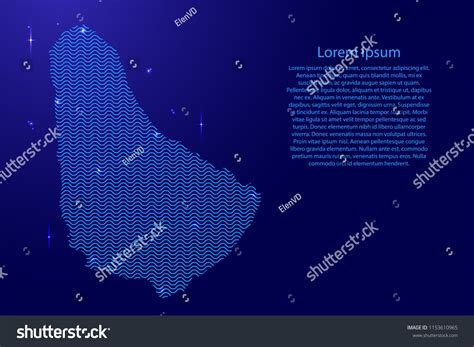 Barbados Map Country Abstract Silhouette Wavy Stock Vector Royalty