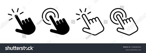 Hand Click Icon Set Illustration Pointer Sign Royalty Free Stock