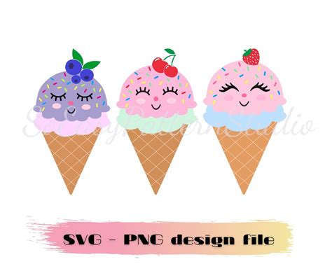 Cute Ice Cream Svg Bundle Cut File Cricut Cutting Files Silhouette