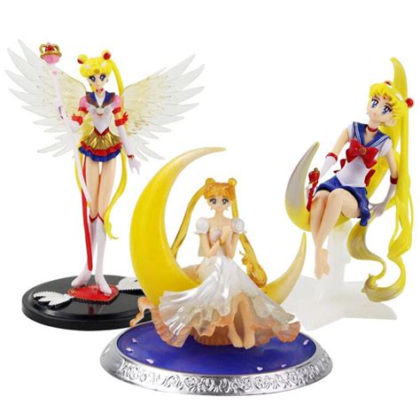 13 18cm 3 Estilos Sailor Moon Asas Tsukino Decoração Do Bolo Pvc Action