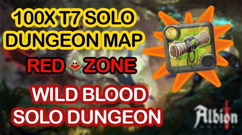 100x T7 Wild Blood Solo Dungeon Map Red Zone Money Making Albion