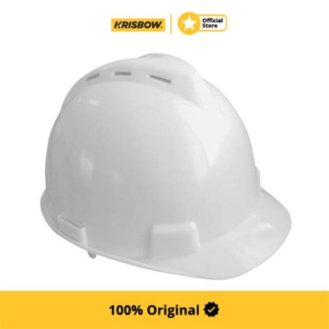 Jual Krisbow Brim Vented Helm Keselamatan Kerja Hdpe Putih Shopee