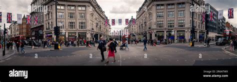 London May Oxford Street Oxford Circus Wide Angle Panoramic