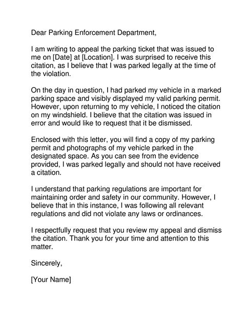 Appeal A Parking Ticket Template - prntbl.concejomunicipaldechinu.gov.co