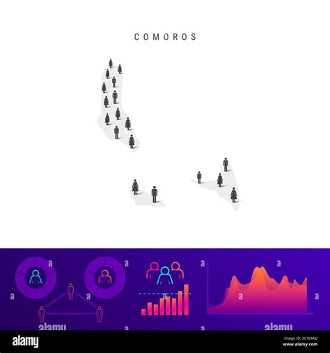 Comoros People Map Detailed Silhouette Mixed Crowd Of Men And Women