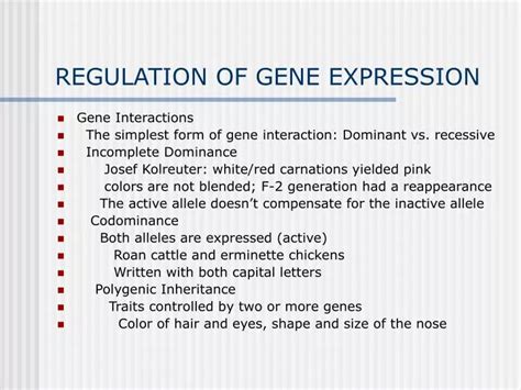 Ppt Regulation Of Gene Expression Powerpoint Presentation Free