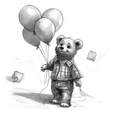 Premium AI Image | A bear with balloons is holding a bunch of balloons.