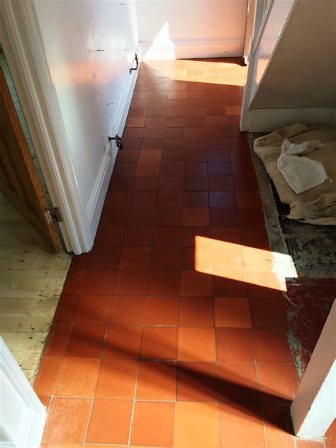 Quarry Tiled Floor Hidden Under Ceramic Tiles Restored In Swindon