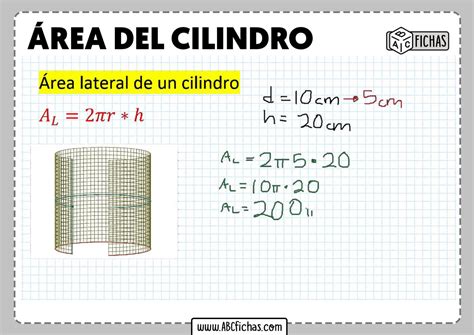 Formula Area Del Cilindro Abc Fichas