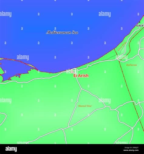 Map of El Arish City in Egypt Stock Photo - Alamy