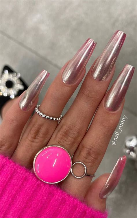 Embrace Autumn With Stunning Nail Art Ideas Mauve Chrome Acrylic Nails